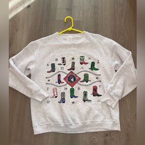 Vintage cowboy boos crewneck